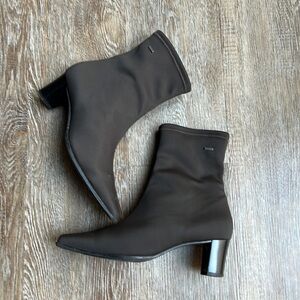 Hogl Y2K Square Toe Brown Gore-Tex Waterproof Sock Ankle Boots Booties 5.5